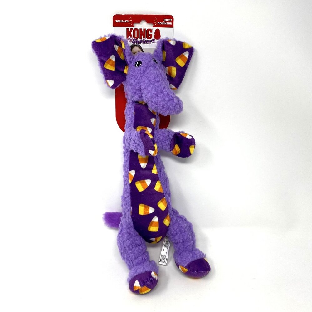 KONG Halloween Shakers Luvs Elephant Dog Animal Toy Long Body Fetch Tug Play